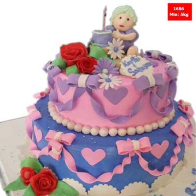 "Round shape Butterscotch Cake - 1kg , Flower Basket with Roses - Click here to View more details about this Product